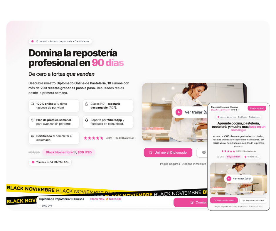 Mockup de Diplomado repostería