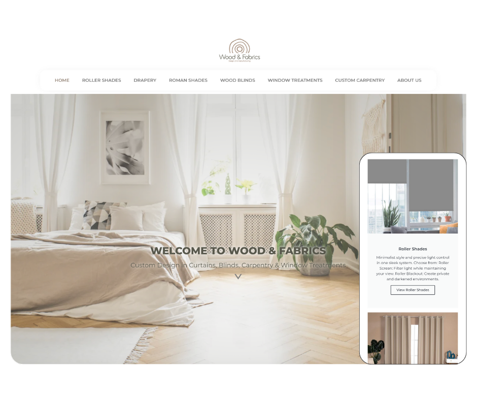 Mockup de Wood & Fabrics